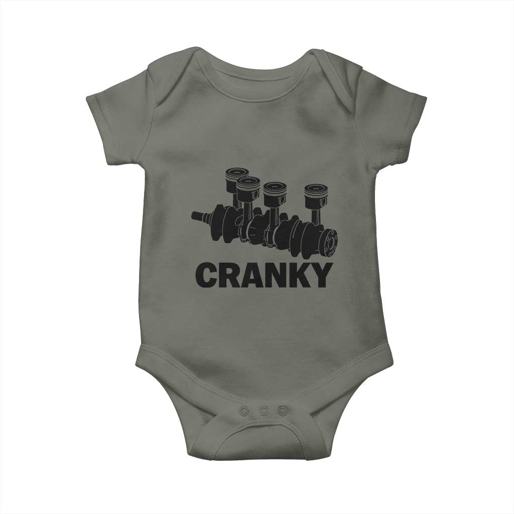 Cranky Car Engine Crankshaft Cars Lover Baby Onesie Mechanics Father Day
