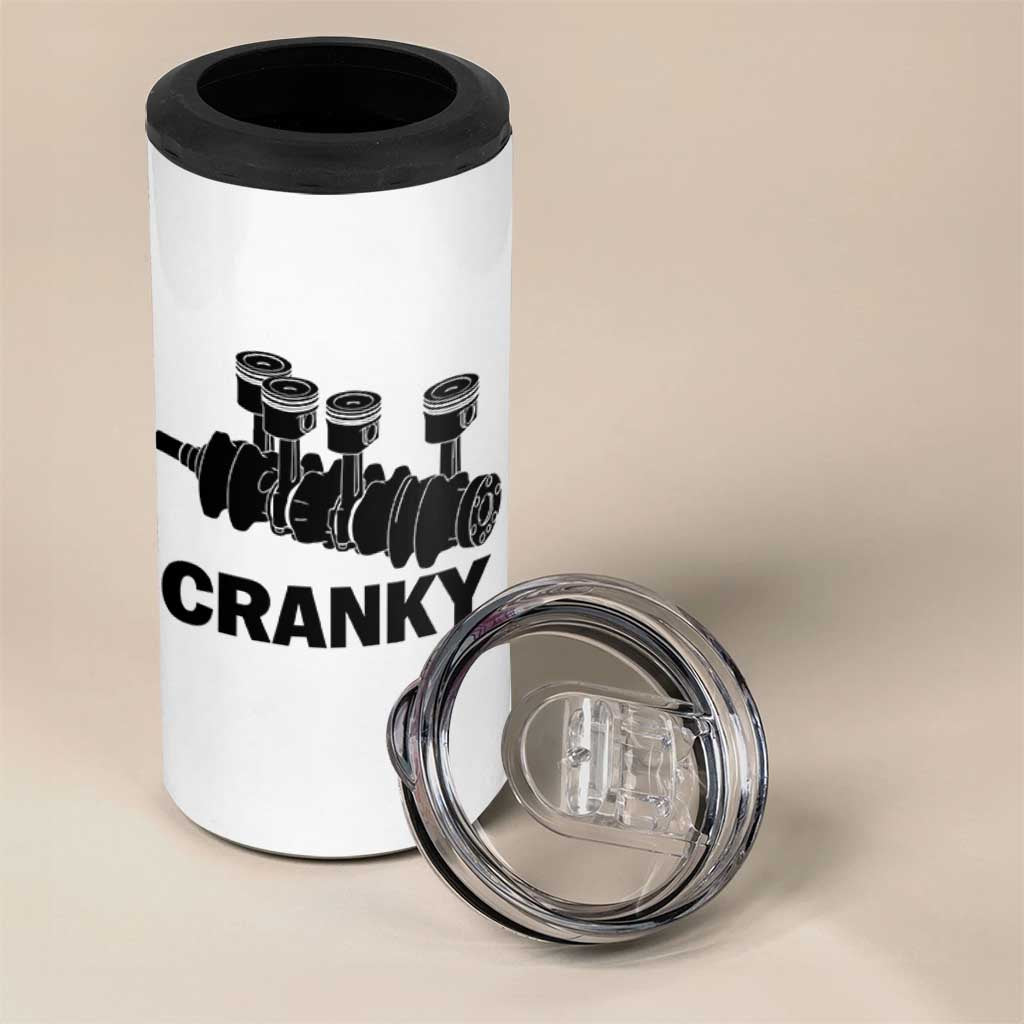 Cranky Car Engine Crankshaft Cars Lover 4 in 1 Can Cooler Tumbler Mechanics Father Day