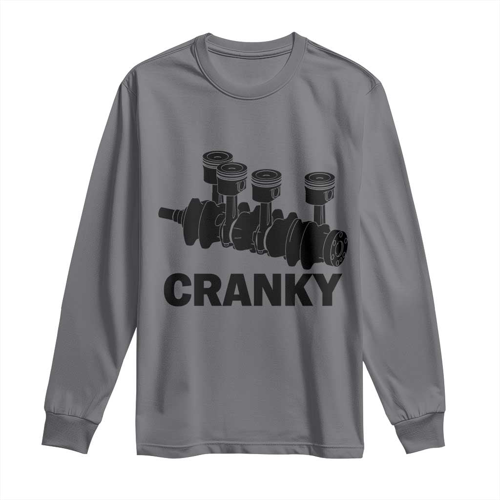 Cranky Car Engine Crankshaft Cars Lover Long Sleeve Shirt Mechanics Father Day