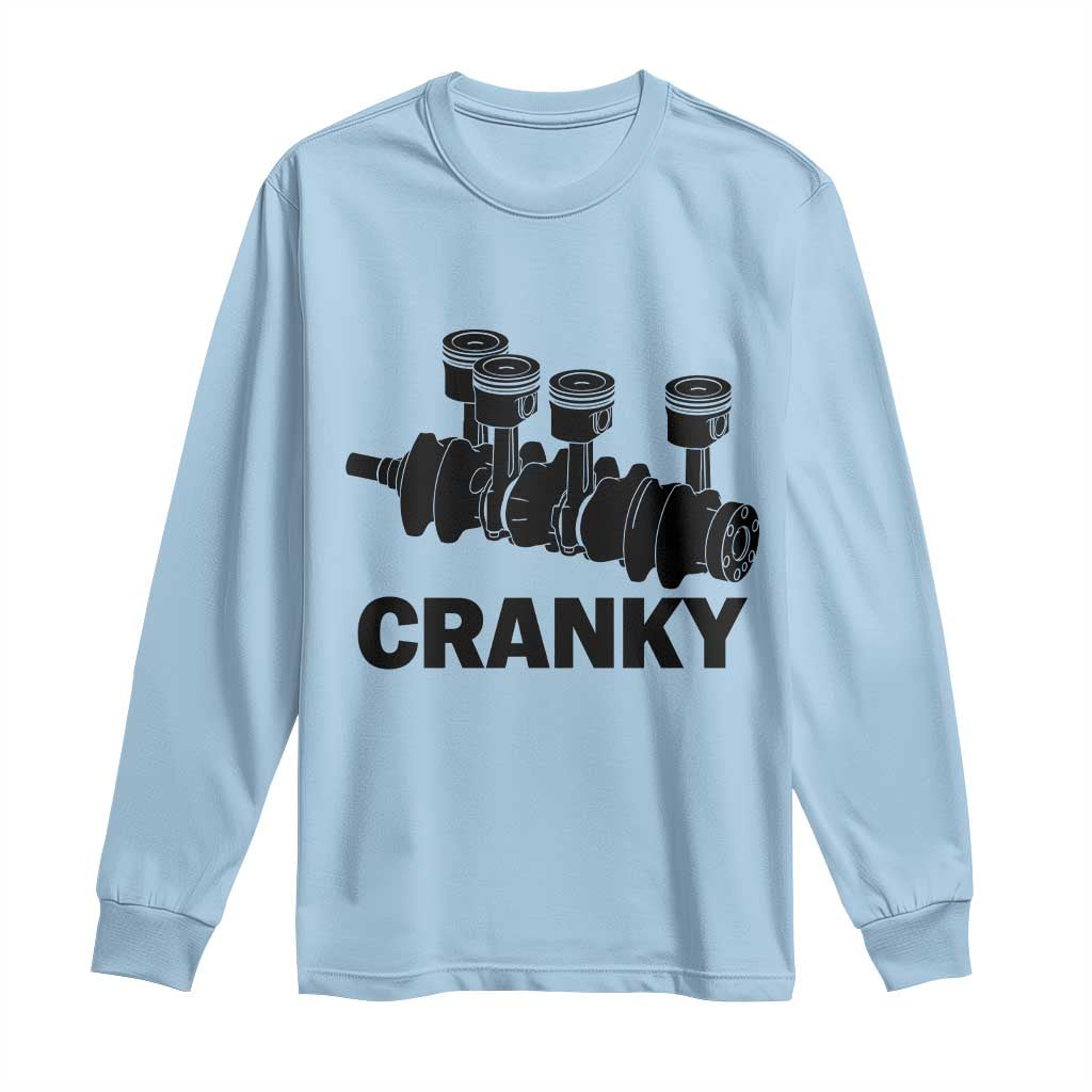 Cranky Car Engine Crankshaft Cars Lover Long Sleeve Shirt Mechanics Father Day