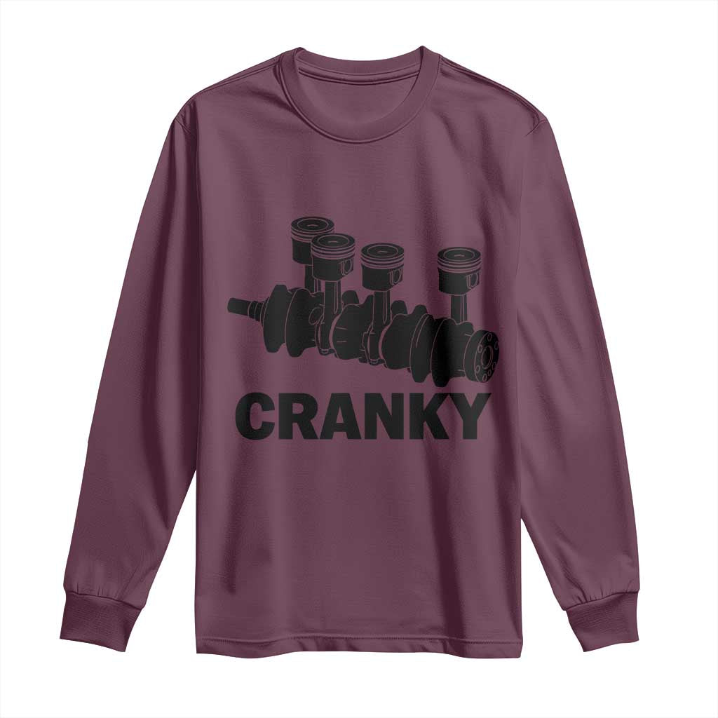 Cranky Car Engine Crankshaft Cars Lover Long Sleeve Shirt Mechanics Father Day