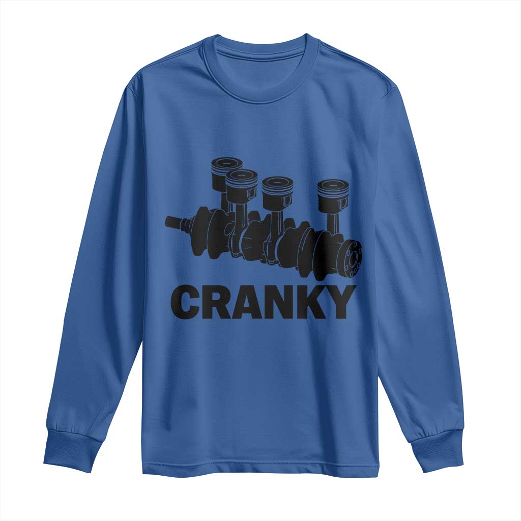 Cranky Car Engine Crankshaft Cars Lover Long Sleeve Shirt Mechanics Father Day