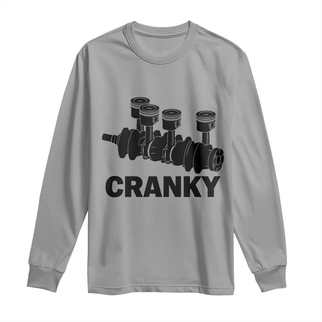 Cranky Car Engine Crankshaft Cars Lover Long Sleeve Shirt Mechanics Father Day