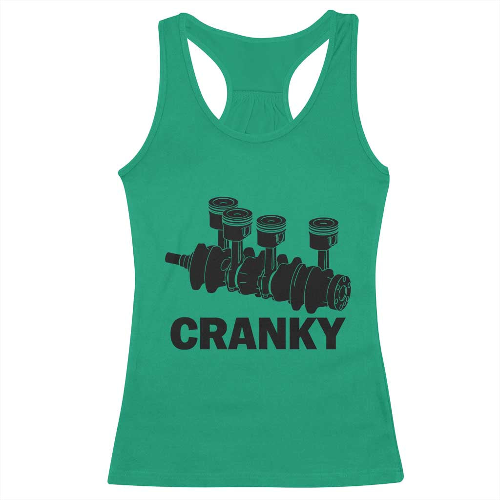Cranky Car Engine Crankshaft Cars Lover Racerback Tank Top Mechanics Father Day