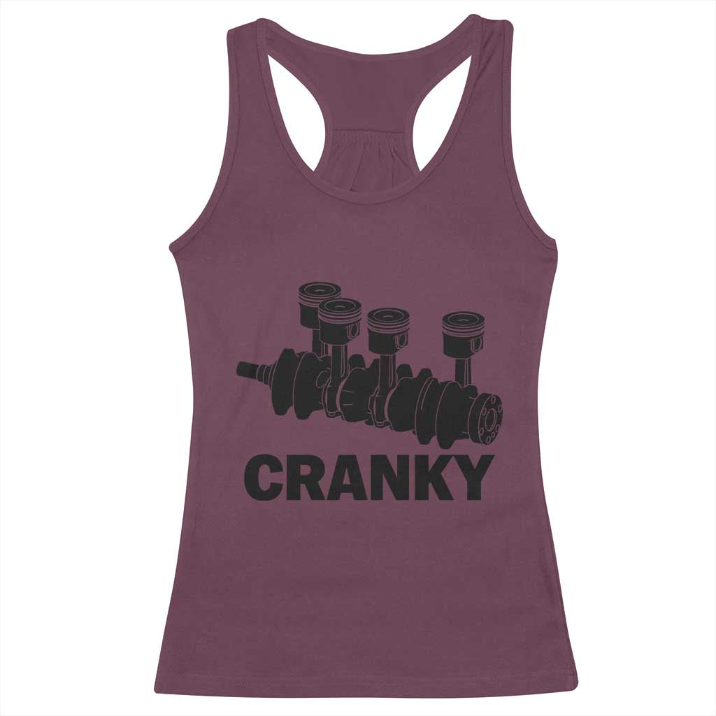 Cranky Car Engine Crankshaft Cars Lover Racerback Tank Top Mechanics Father Day