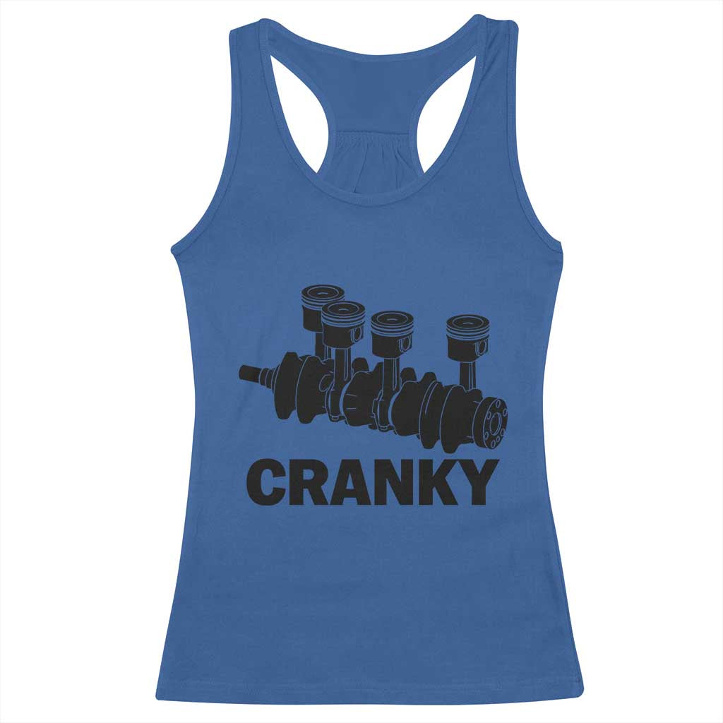 Cranky Car Engine Crankshaft Cars Lover Racerback Tank Top Mechanics Father Day