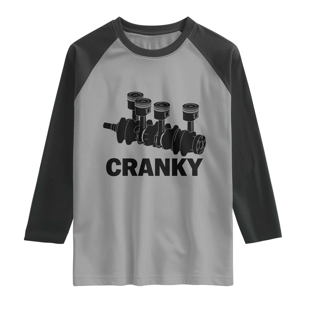 Cranky Car Engine Crankshaft Cars Lover Raglan Shirt Mechanics Father Day