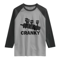 Cranky Car Engine Crankshaft Cars Lover Raglan Shirt Mechanics Father Day