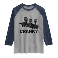Cranky Car Engine Crankshaft Cars Lover Raglan Shirt Mechanics Father Day