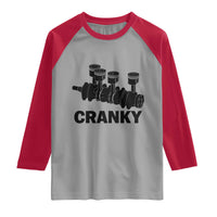 Cranky Car Engine Crankshaft Cars Lover Raglan Shirt Mechanics Father Day