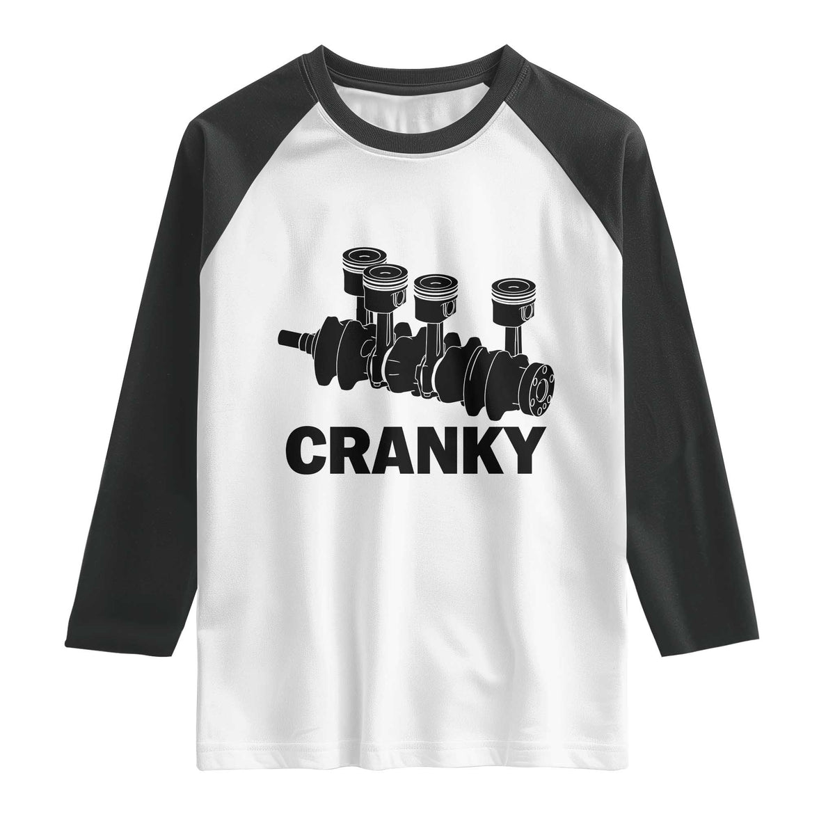 Cranky Car Engine Crankshaft Cars Lover Raglan Shirt Mechanics Father Day