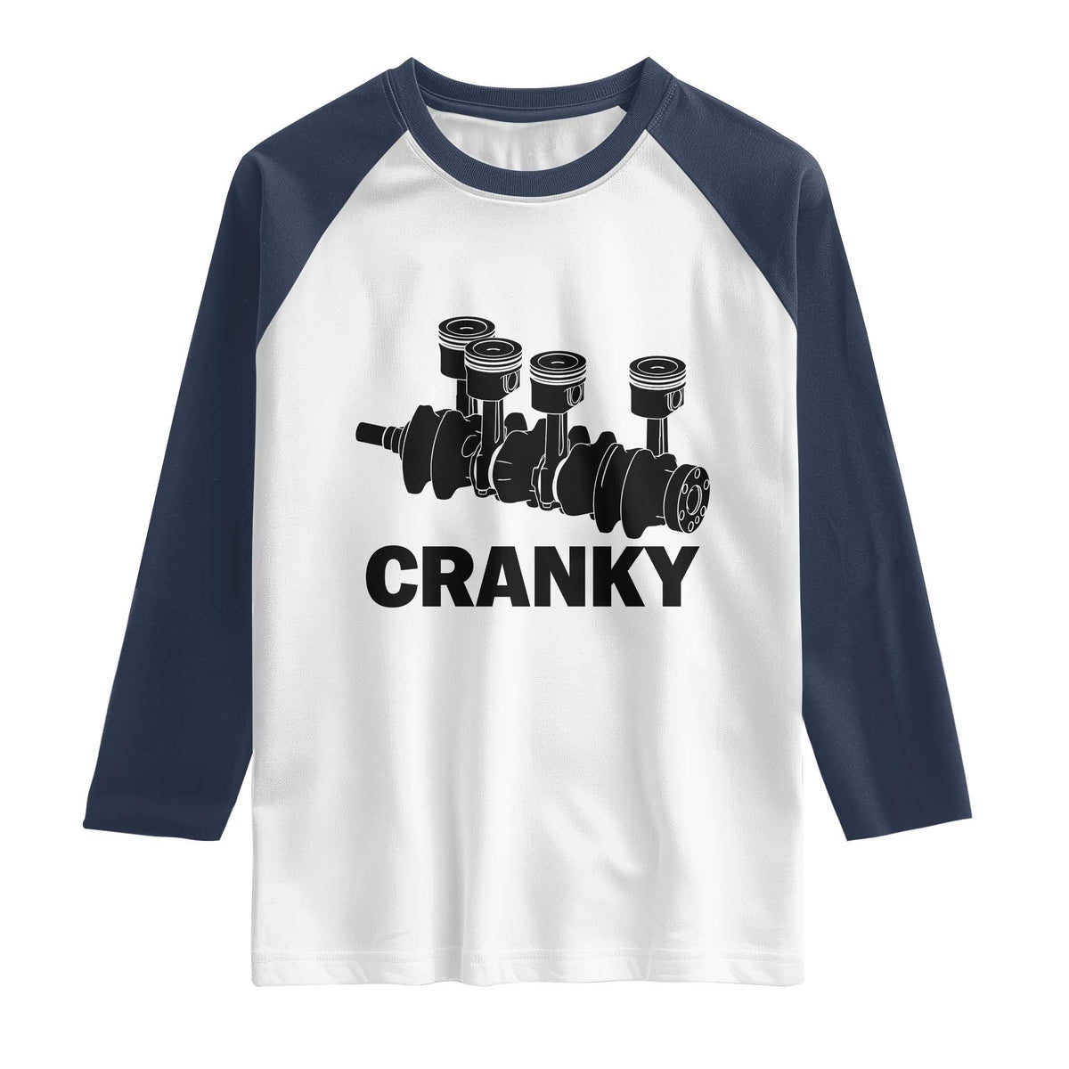 Cranky Car Engine Crankshaft Cars Lover Raglan Shirt Mechanics Father Day