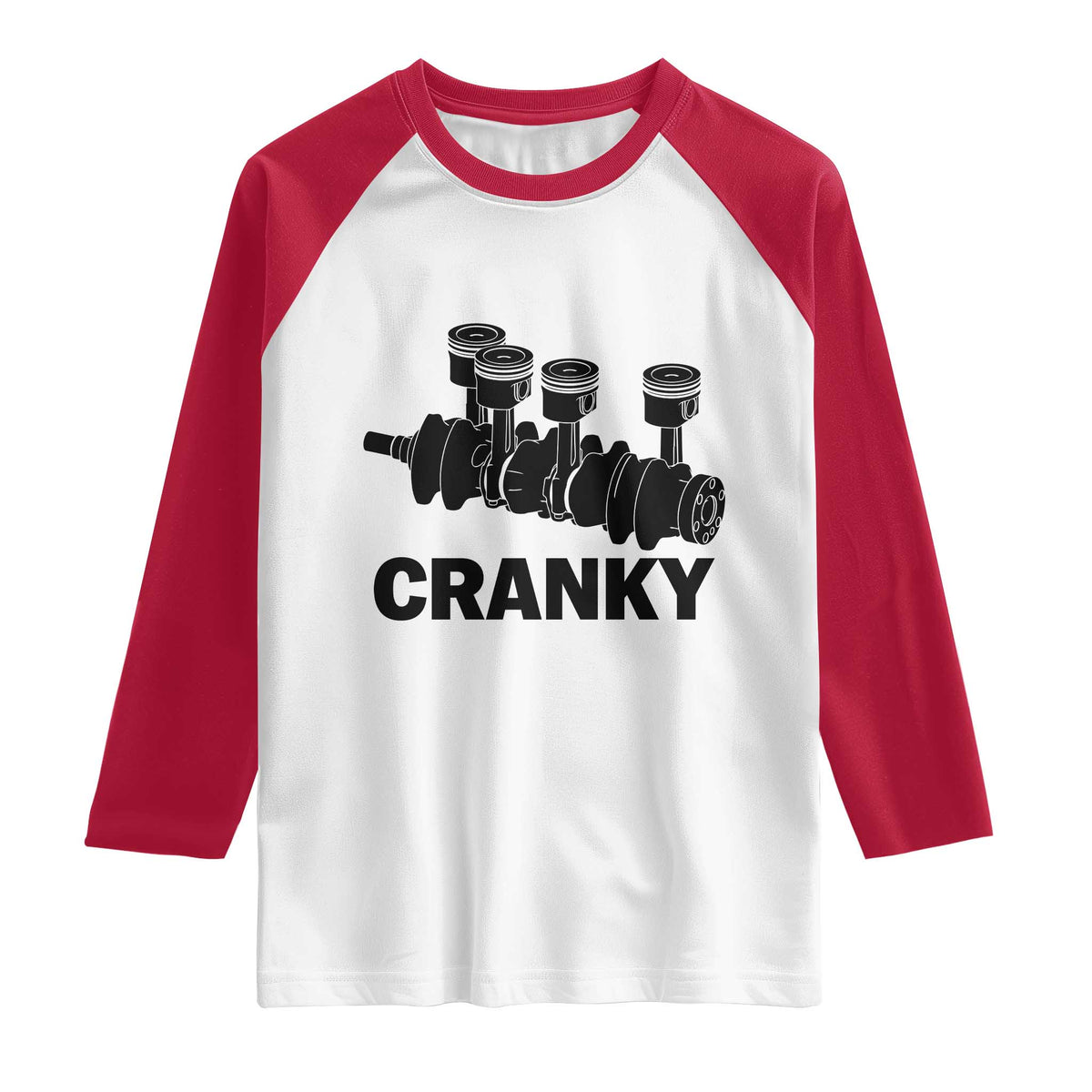 Cranky Car Engine Crankshaft Cars Lover Raglan Shirt Mechanics Father Day