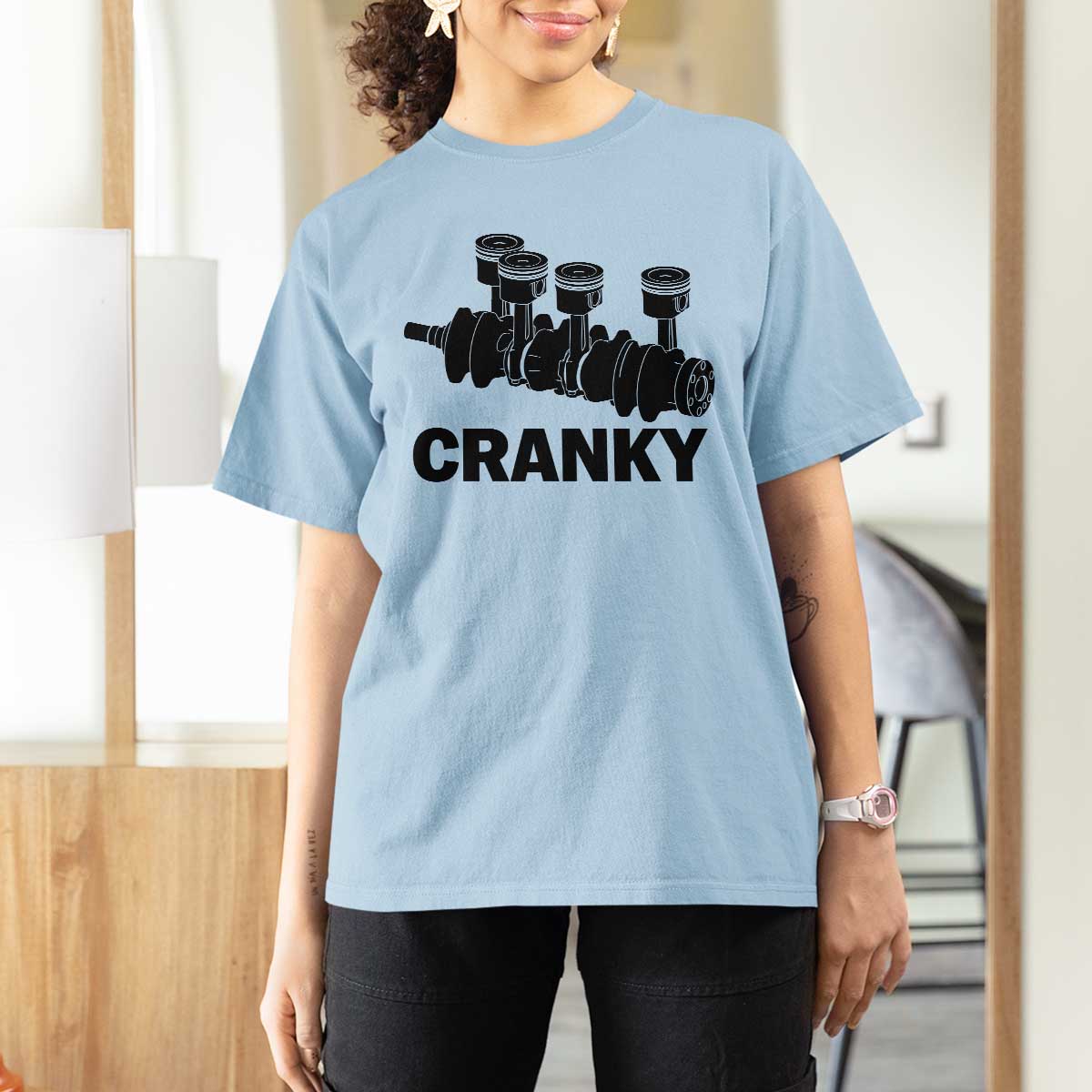 Cranky Car Engine Crankshaft Cars Lover T Shirt For Women Mechanics Father Day