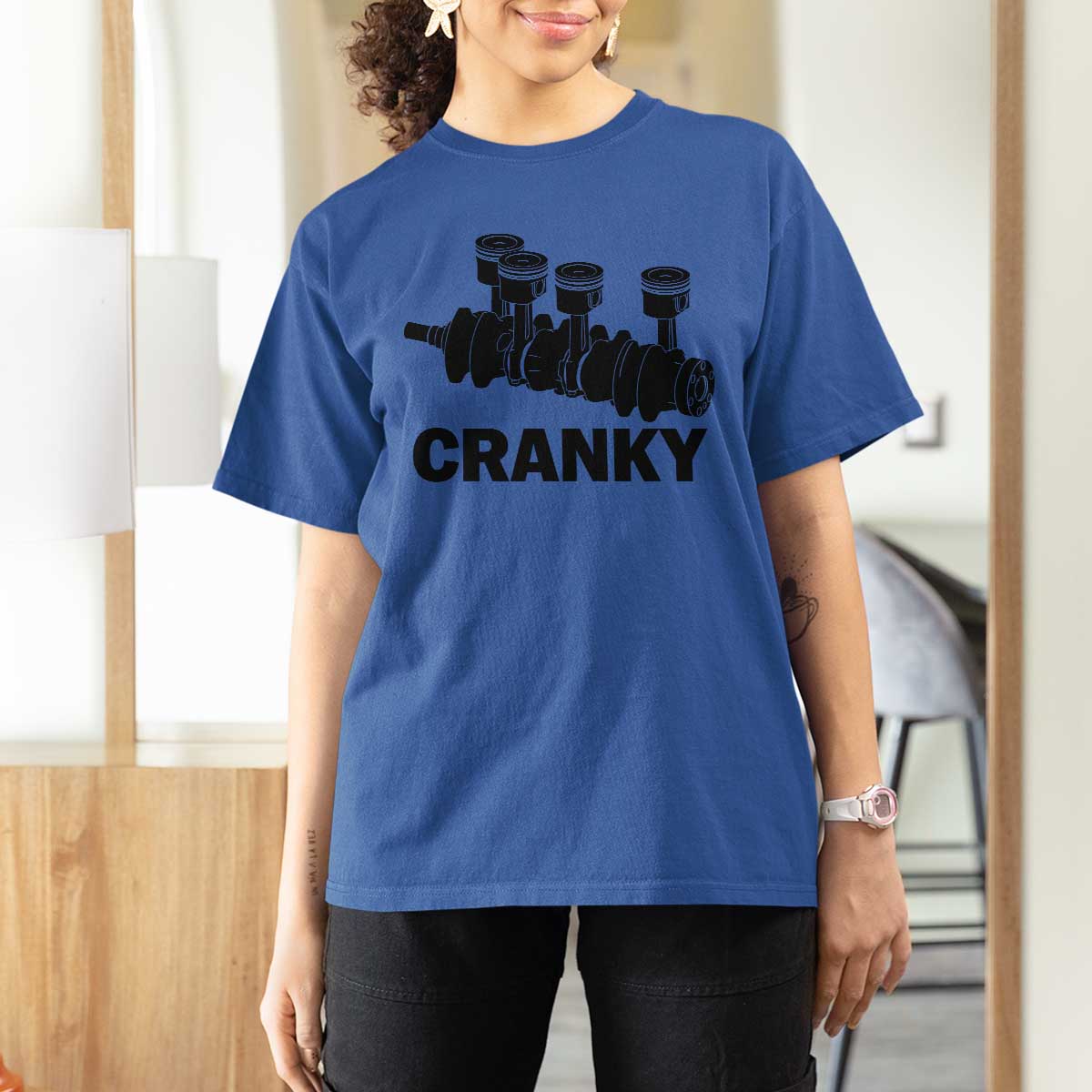Cranky Car Engine Crankshaft Cars Lover T Shirt For Women Mechanics Father Day