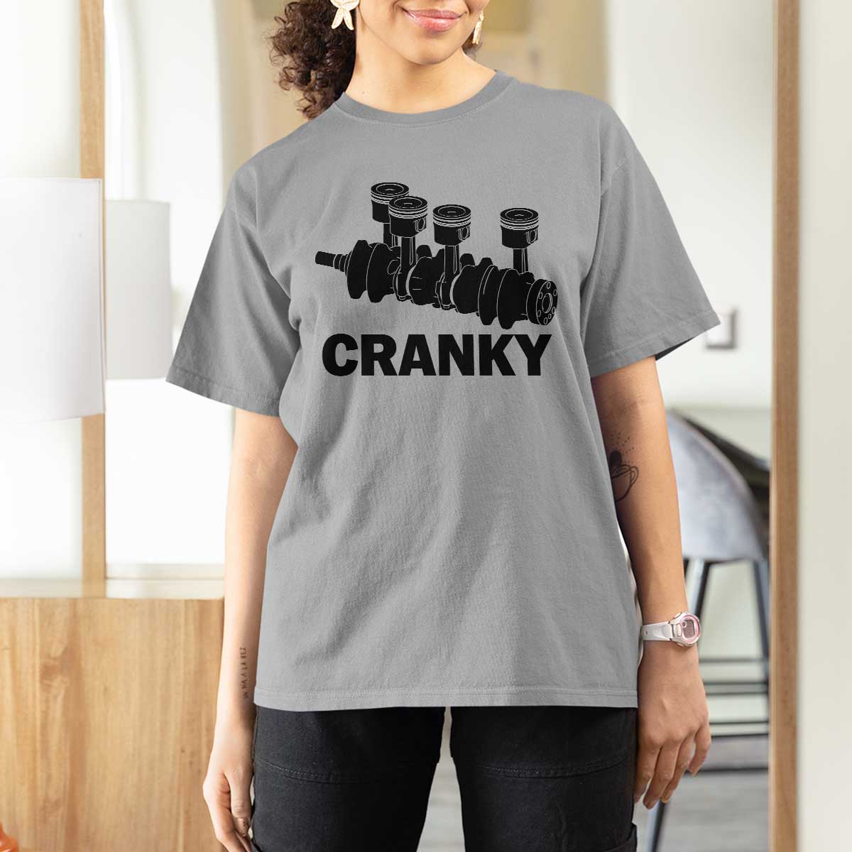 Cranky Car Engine Crankshaft Cars Lover T Shirt For Women Mechanics Father Day