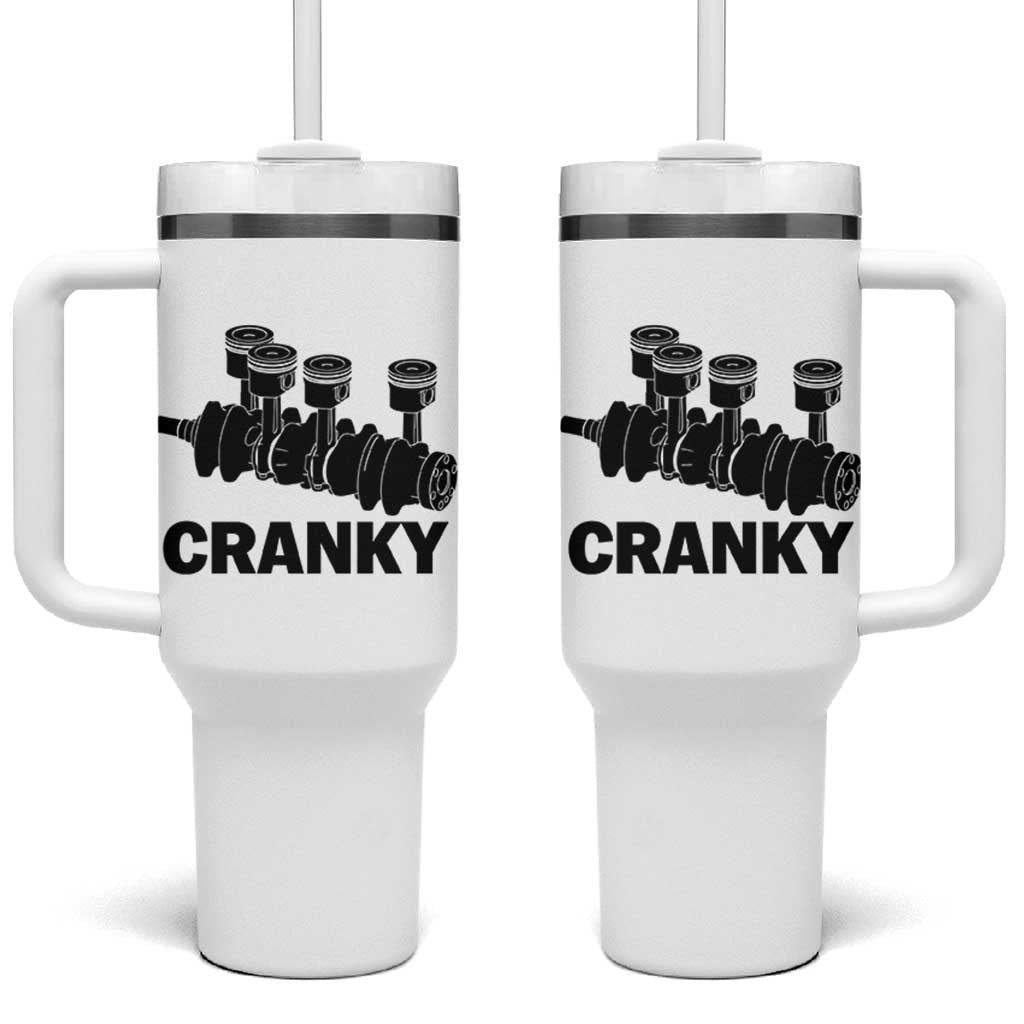 Cranky Car Engine Crankshaft Cars Lover Tumbler With Handle Mechanics Father Day