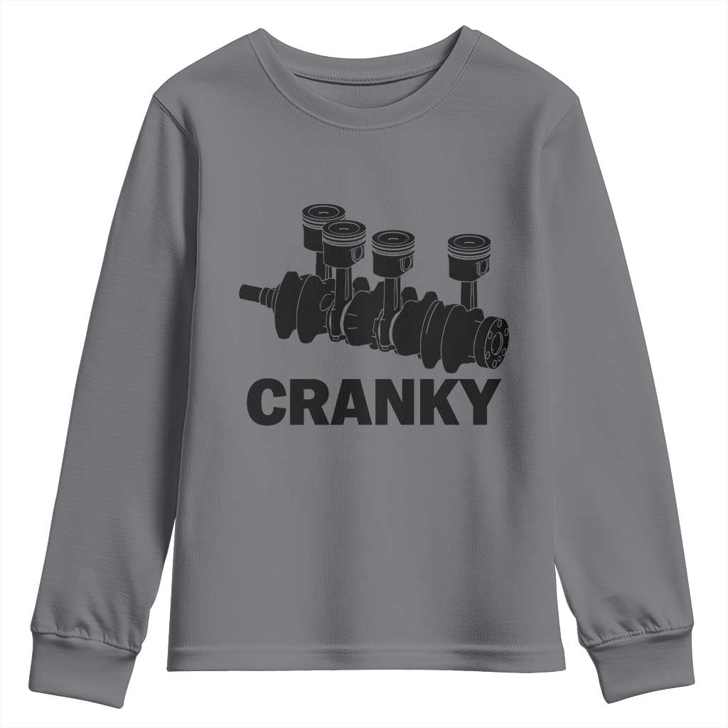 Cranky Car Engine Crankshaft Cars Lover Youth Sweatshirt Mechanics Father Day