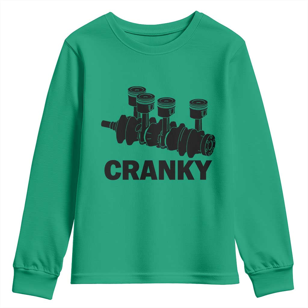 Cranky Car Engine Crankshaft Cars Lover Youth Sweatshirt Mechanics Father Day