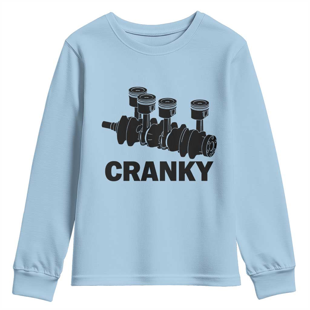 Cranky Car Engine Crankshaft Cars Lover Youth Sweatshirt Mechanics Father Day