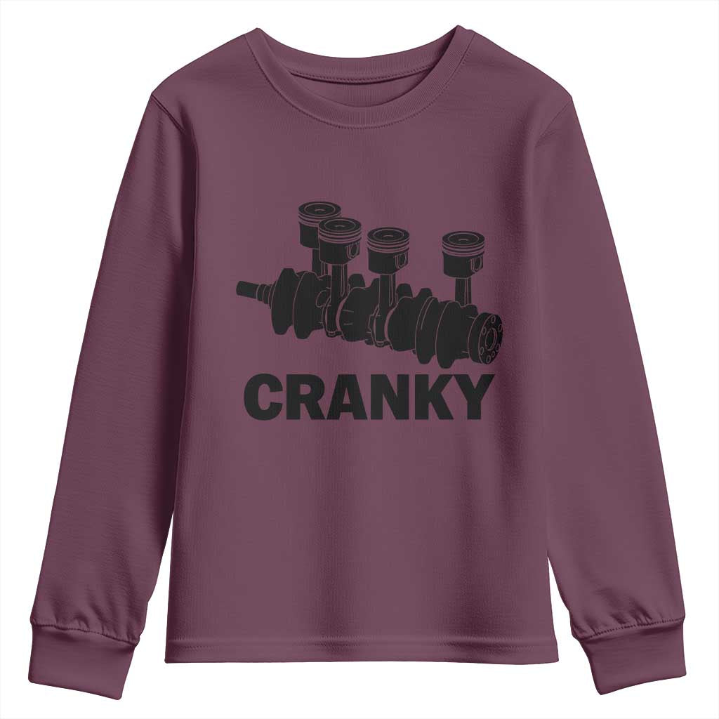 Cranky Car Engine Crankshaft Cars Lover Youth Sweatshirt Mechanics Father Day
