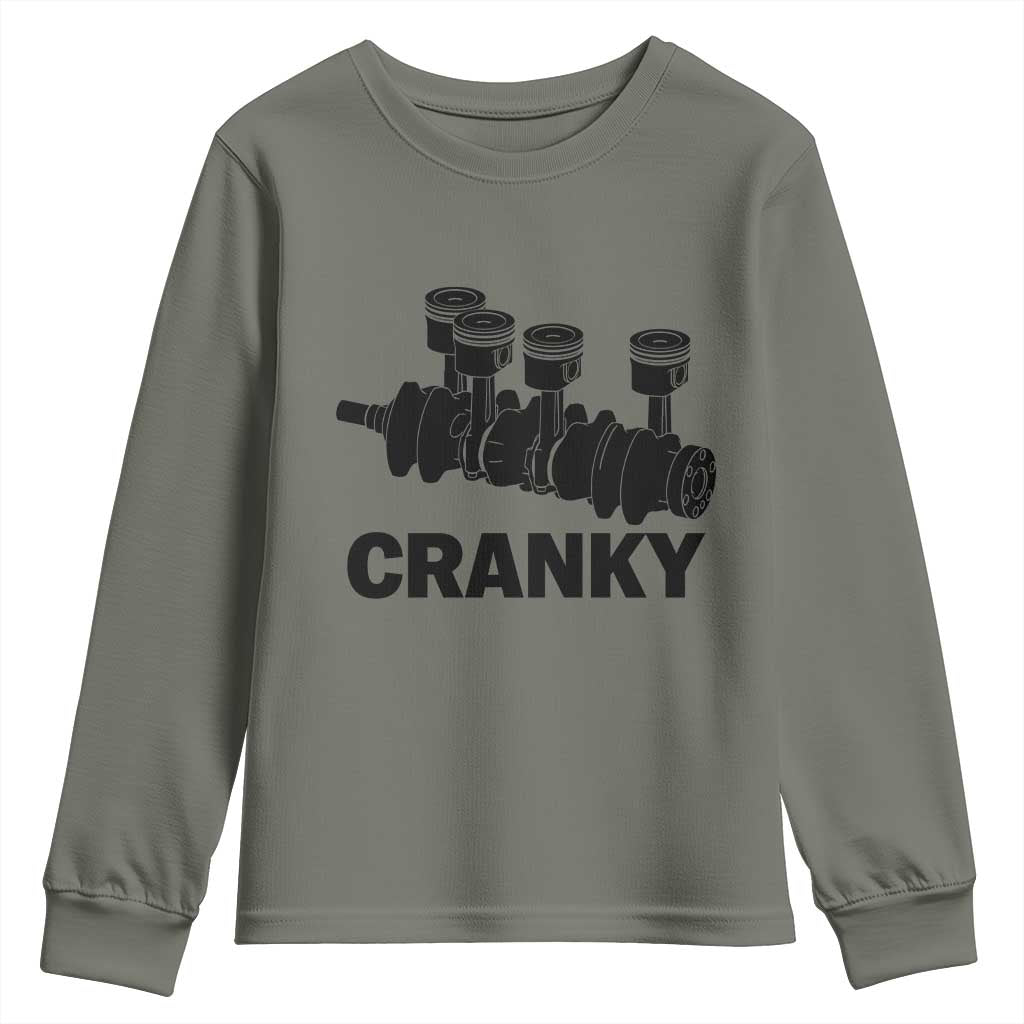 Cranky Car Engine Crankshaft Cars Lover Youth Sweatshirt Mechanics Father Day