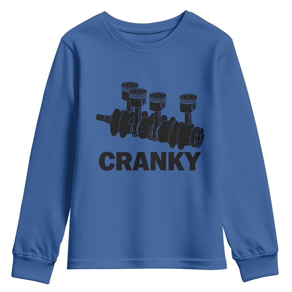 Cranky Car Engine Crankshaft Cars Lover Youth Sweatshirt Mechanics Father Day