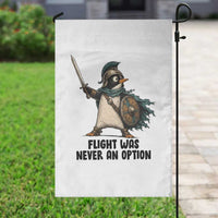 Flight Was Never An Option Funny Penguin Garden Flag Sarcastic Dark Humor Animal