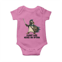 Flight Was Never An Option Funny Penguin Baby Onesie Sarcastic Dark Humor Animal