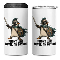 Flight Was Never An Option Funny Penguin 4 in 1 Can Cooler Tumbler Sarcastic Dark Humor Animal