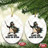 Flight Was Never An Option Funny Penguin Ceramic Ornament Sarcastic Dark Humor Animal