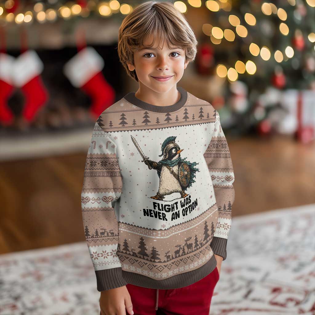 Flight Was Never An Option Funny Penguin Ugly Christmas Sweater Sarcastic Dark Humor Animal