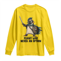 Flight Was Never An Option Funny Penguin Long Sleeve Shirt Sarcastic Dark Humor Animal