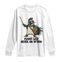 Flight Was Never An Option Funny Penguin Long Sleeve Shirt Sarcastic Dark Humor Animal