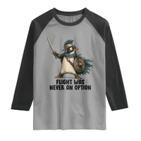 Flight Was Never An Option Funny Penguin Raglan Shirt Sarcastic Dark Humor Animal