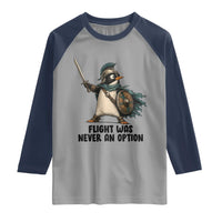 Flight Was Never An Option Funny Penguin Raglan Shirt Sarcastic Dark Humor Animal