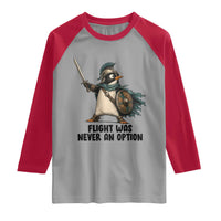Flight Was Never An Option Funny Penguin Raglan Shirt Sarcastic Dark Humor Animal