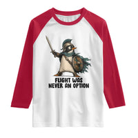 Flight Was Never An Option Funny Penguin Raglan Shirt Sarcastic Dark Humor Animal