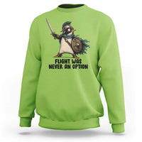 Flight Was Never An Option Funny Penguin Sweatshirt Sarcastic Dark Humor Animal