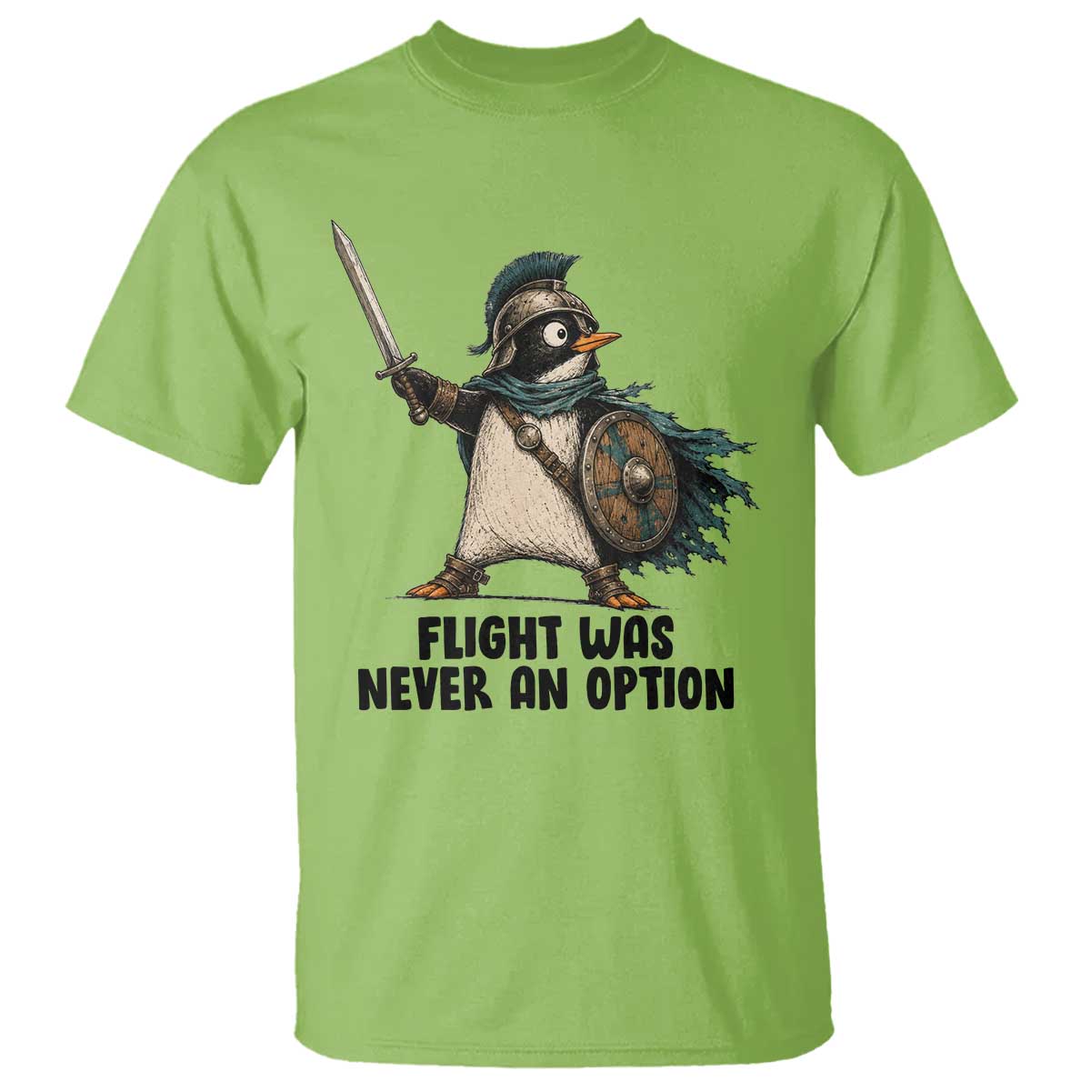 Flight Was Never An Option Funny Penguin T Shirt Sarcastic Dark Humor Animal