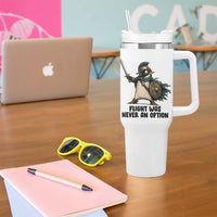 Flight Was Never An Option Funny Penguin Tumbler With Handle Sarcastic Dark Humor Animal