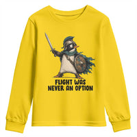 Flight Was Never An Option Funny Penguin Youth Sweatshirt Sarcastic Dark Humor Animal