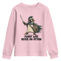 Flight Was Never An Option Funny Penguin Youth Sweatshirt Sarcastic Dark Humor Animal