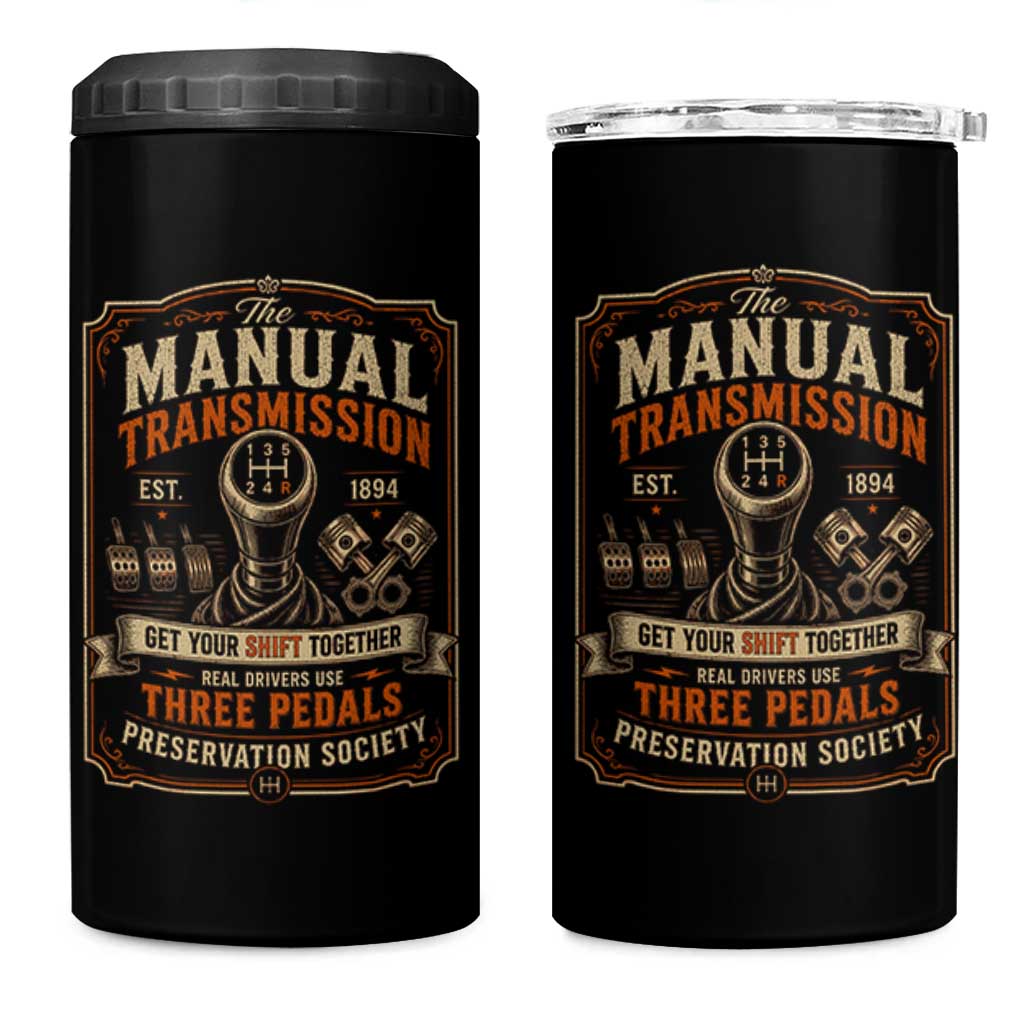 Car Guy 4 in 1 Can Cooler Tumbler The Manual Transmission Preservation Society