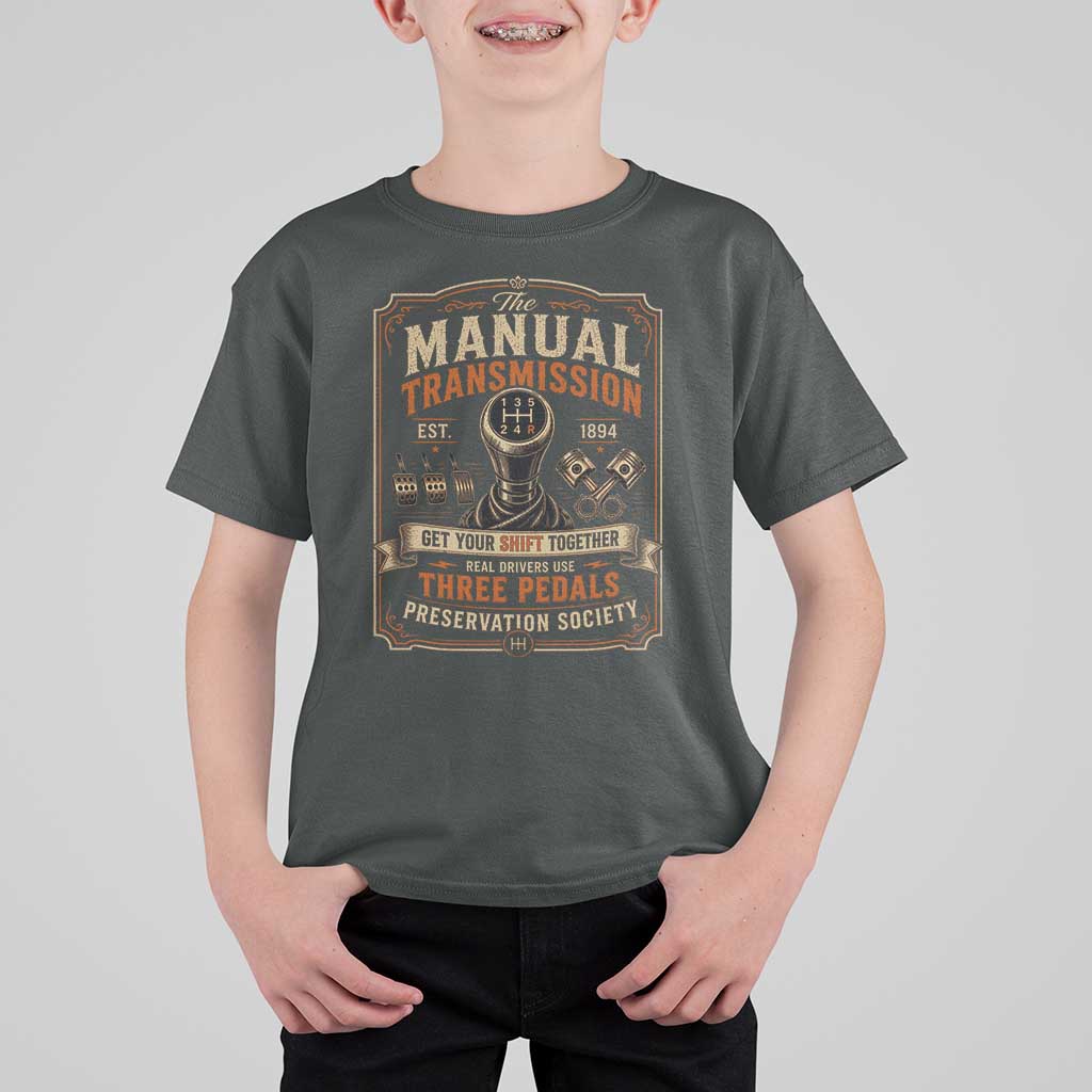 Car Guy T Shirt For Kid The Manual Transmission Preservation Society