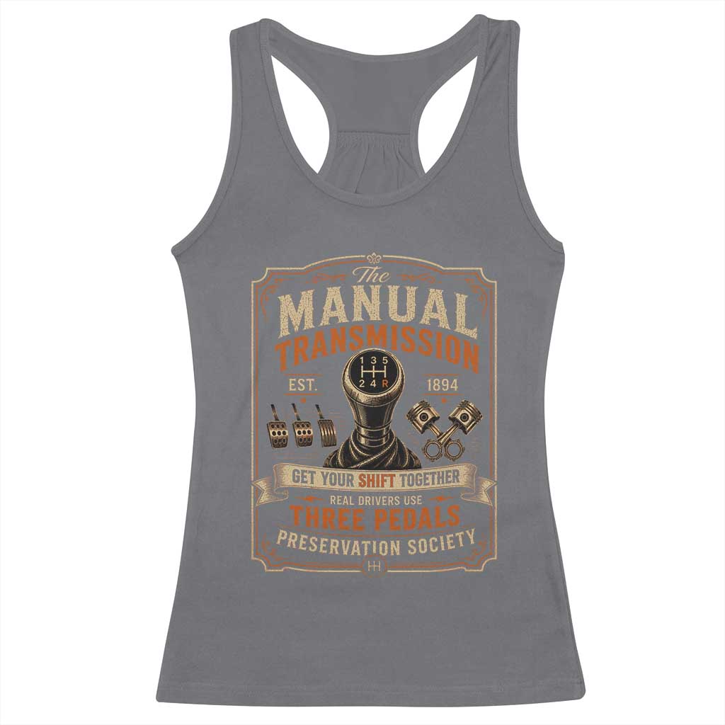 Car Guy Racerback Tank Top The Manual Transmission Preservation Society