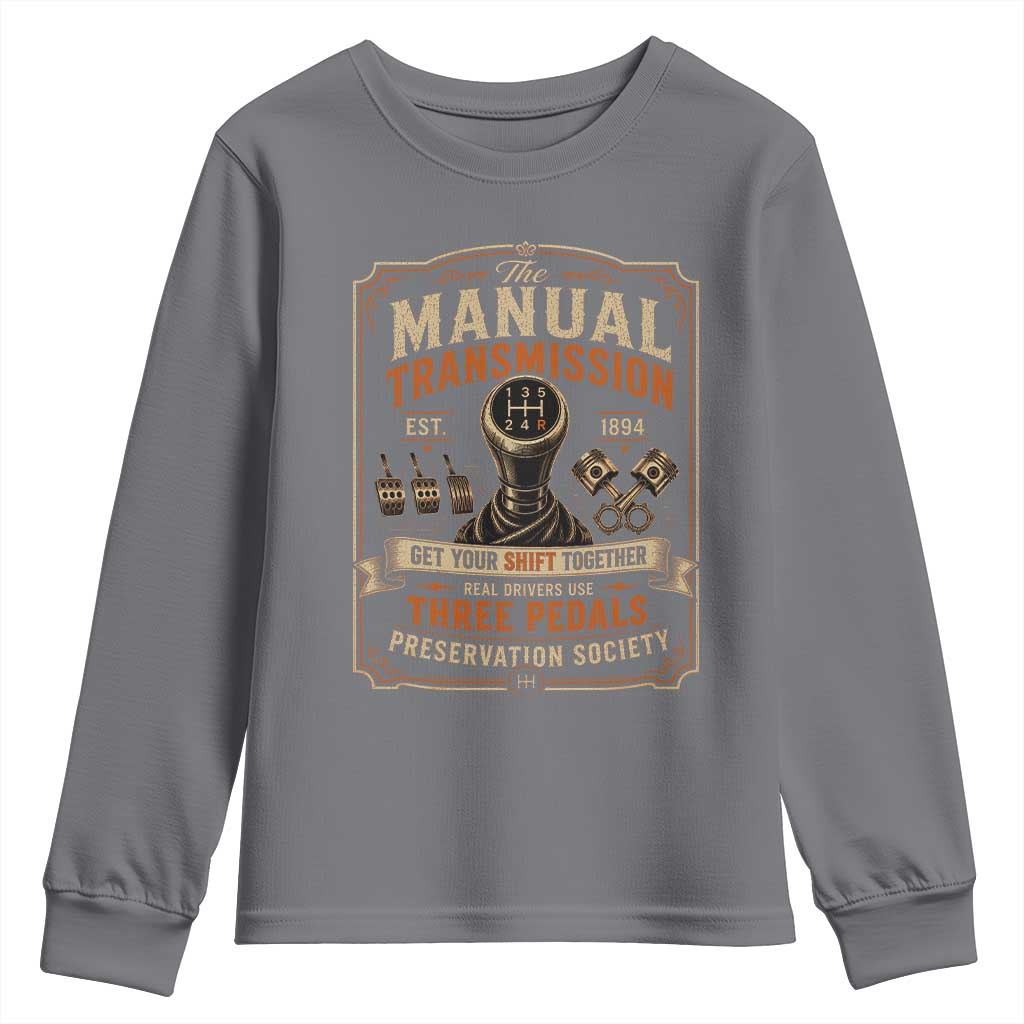 Car Guy Youth Sweatshirt The Manual Transmission Preservation Society