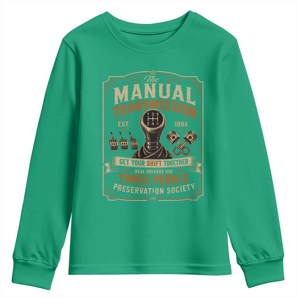 Car Guy Youth Sweatshirt The Manual Transmission Preservation Society