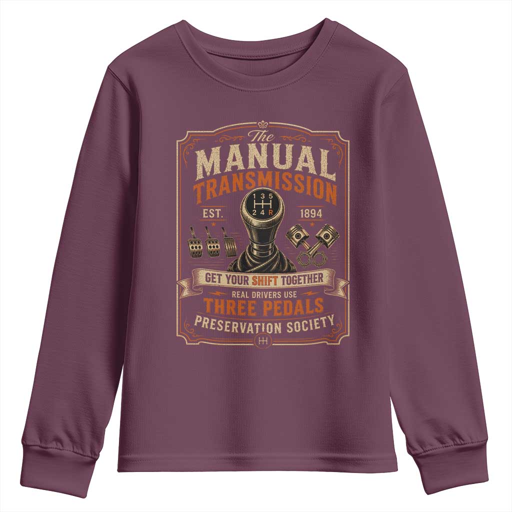 Car Guy Youth Sweatshirt The Manual Transmission Preservation Society