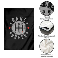 Rare Breed Manual Transmission Stick Shift Driver Garden Flag Vintage Distressed Graphic